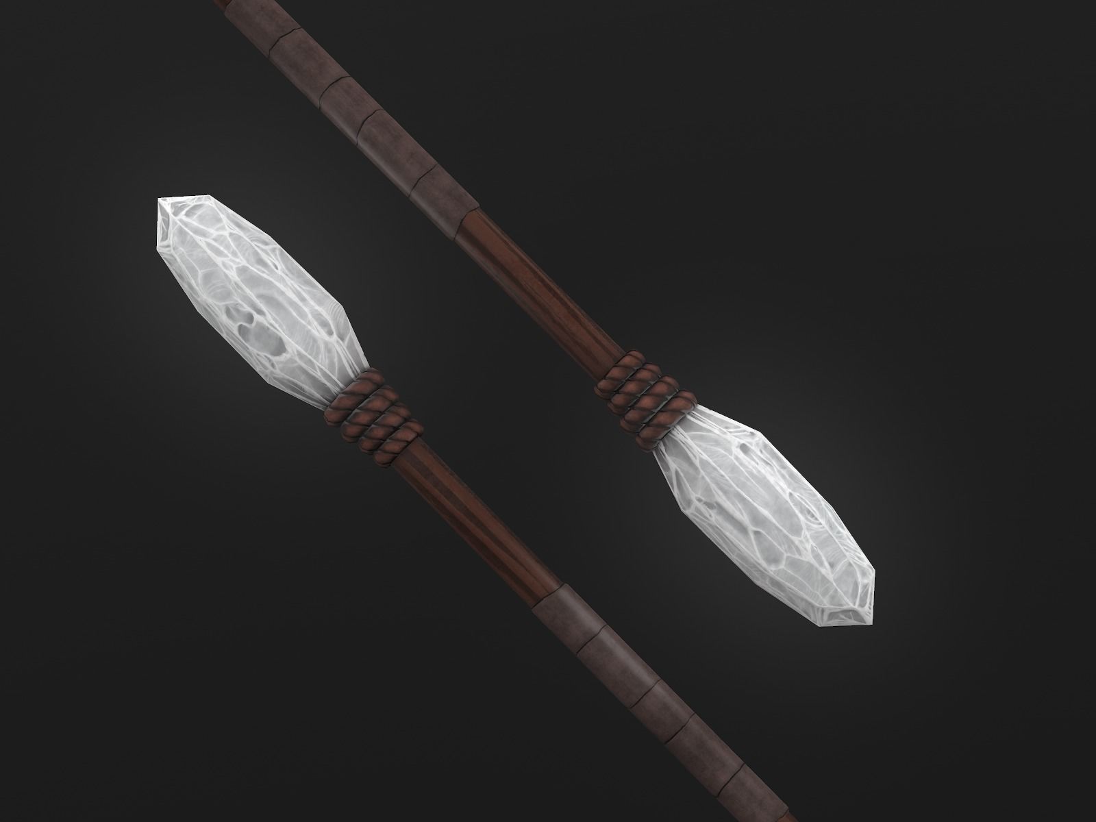 Primitive Stone Spear Low-poly 3D model_2
