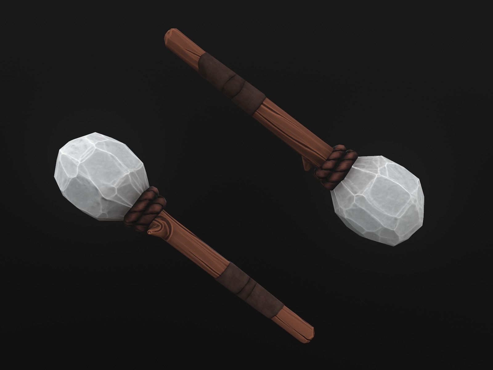 Stylized Primitive Weapons pack Low-poly 3D model_4