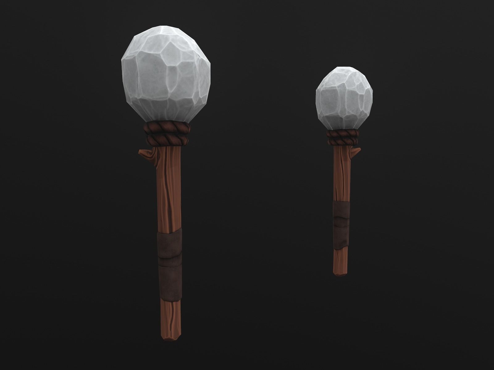 Stylized Primitive Weapons pack Low-poly 3D model_1