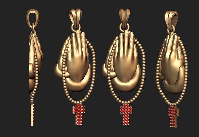 Praying Hand Pendant  3D print model