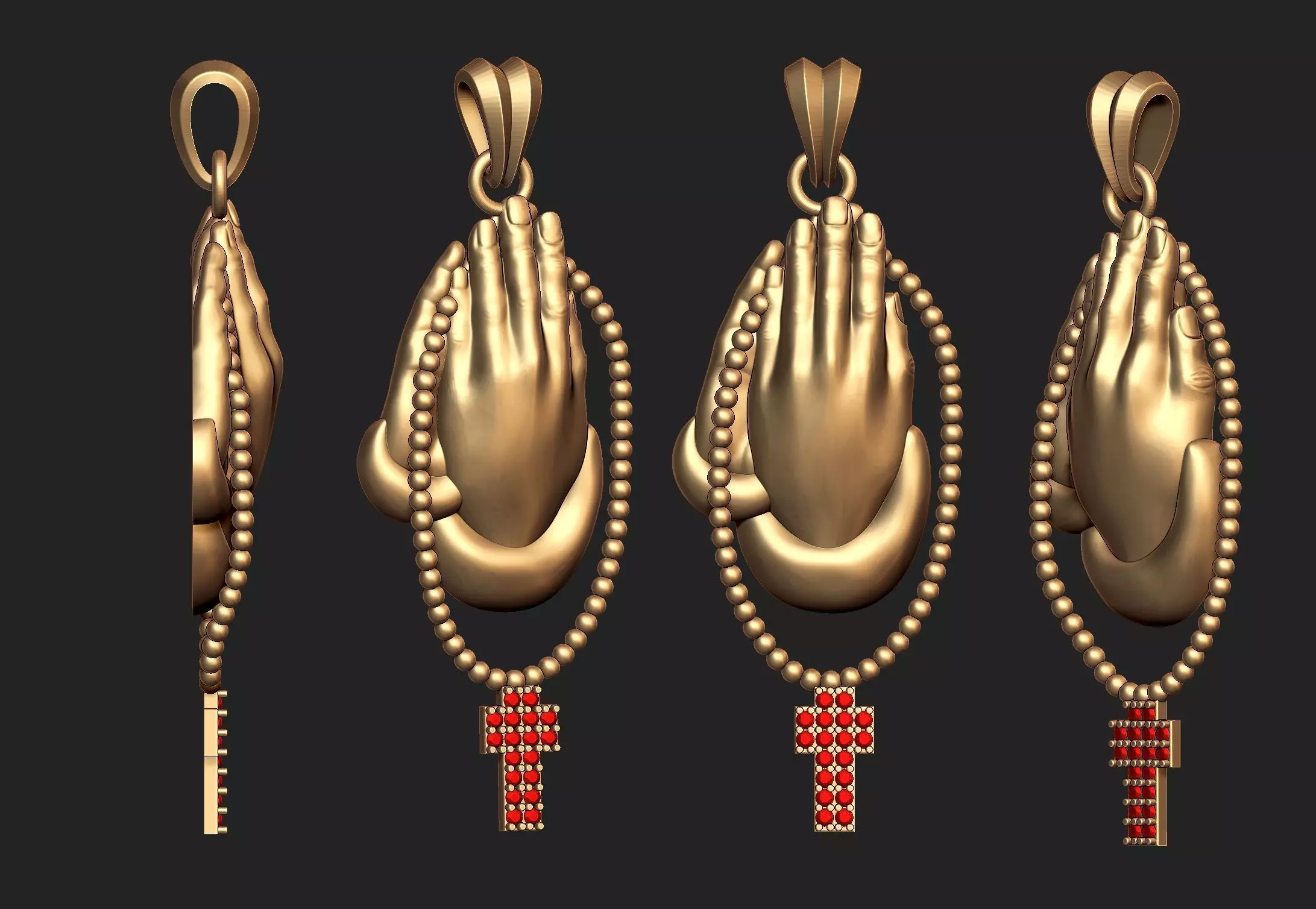 Praying Hand Pendant 3D print model