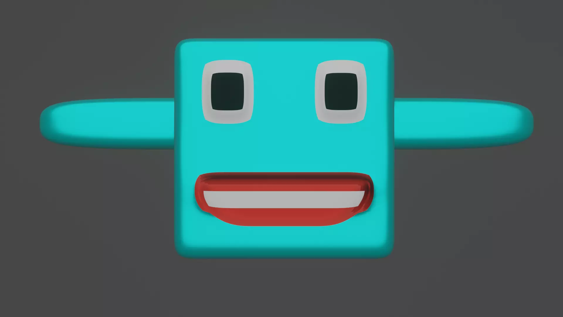 Cube Cartoon Character 3D model_0