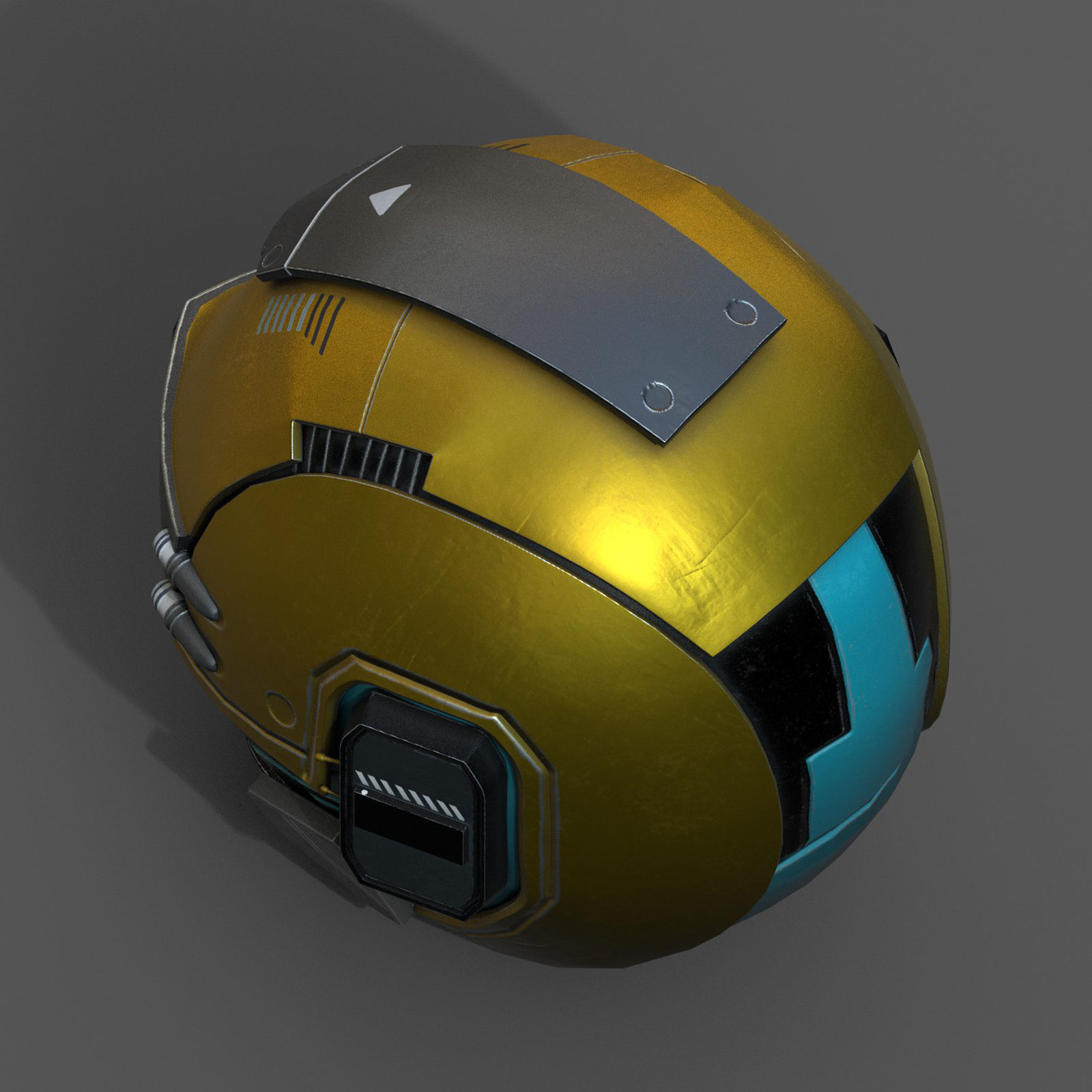 Helmet scifi fantasy space cyborg robot armor develop head Low-poly 3D model_8