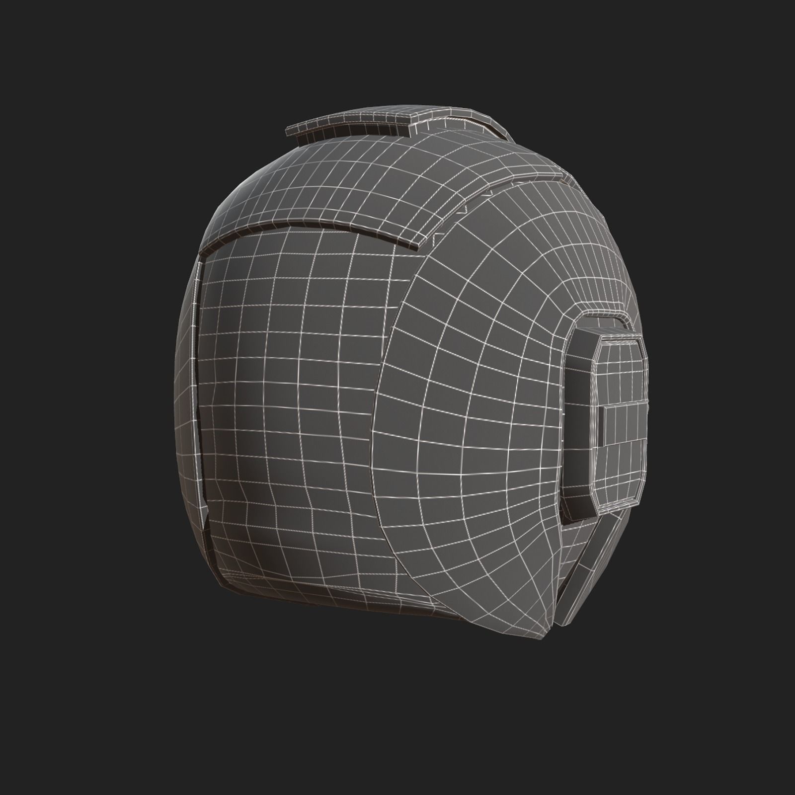Helmet scifi fantasy space cyborg robot armor develop head Low-poly 3D model_11