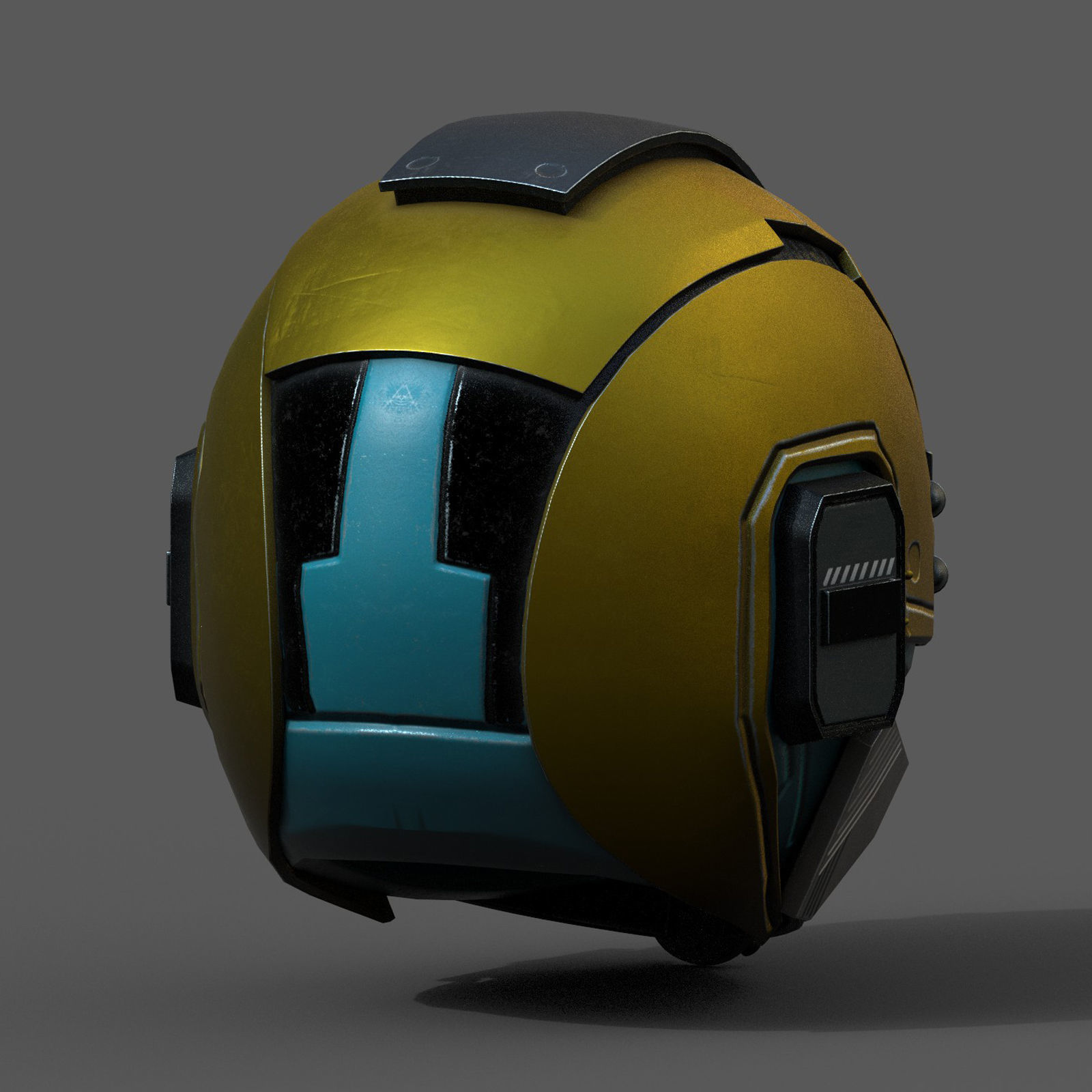 Helmet scifi fantasy space cyborg robot armor develop head Low-poly 3D model_5