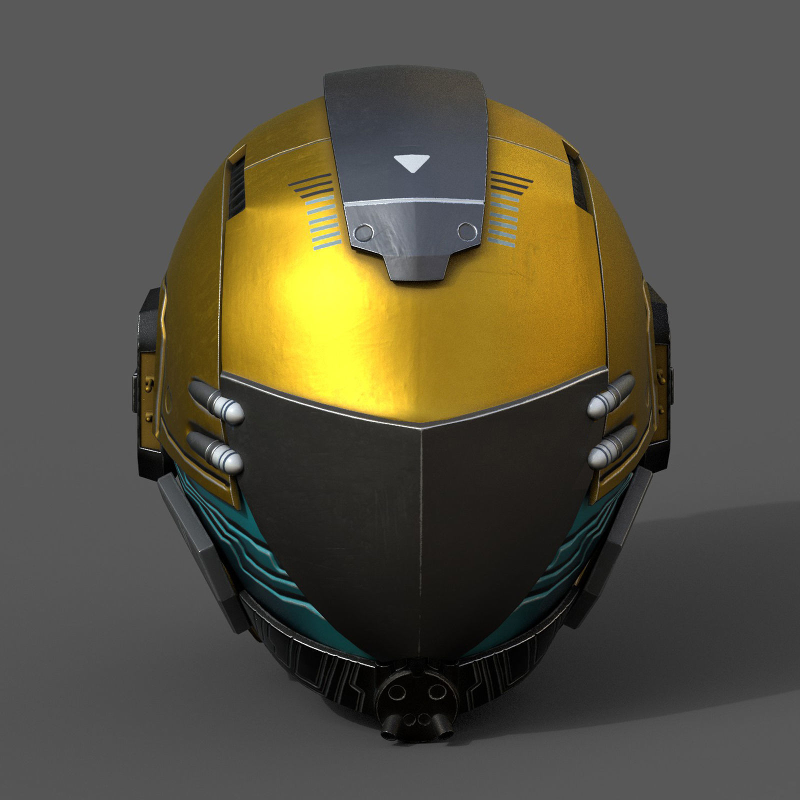 Helmet scifi fantasy space cyborg robot armor develop head Low-poly 3D model_2