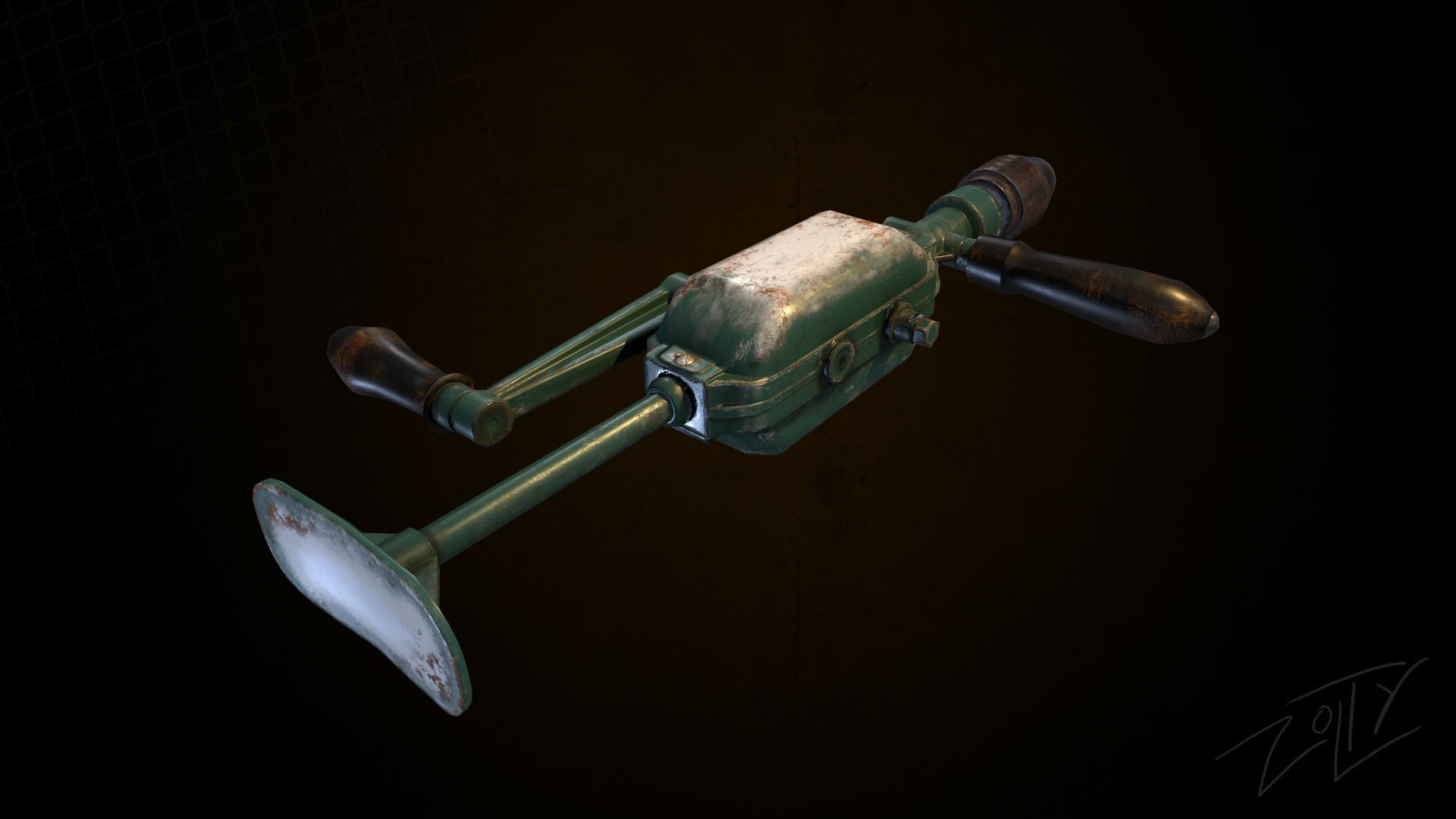 Drill game ready and pbr texture Low-poly 3D model_13