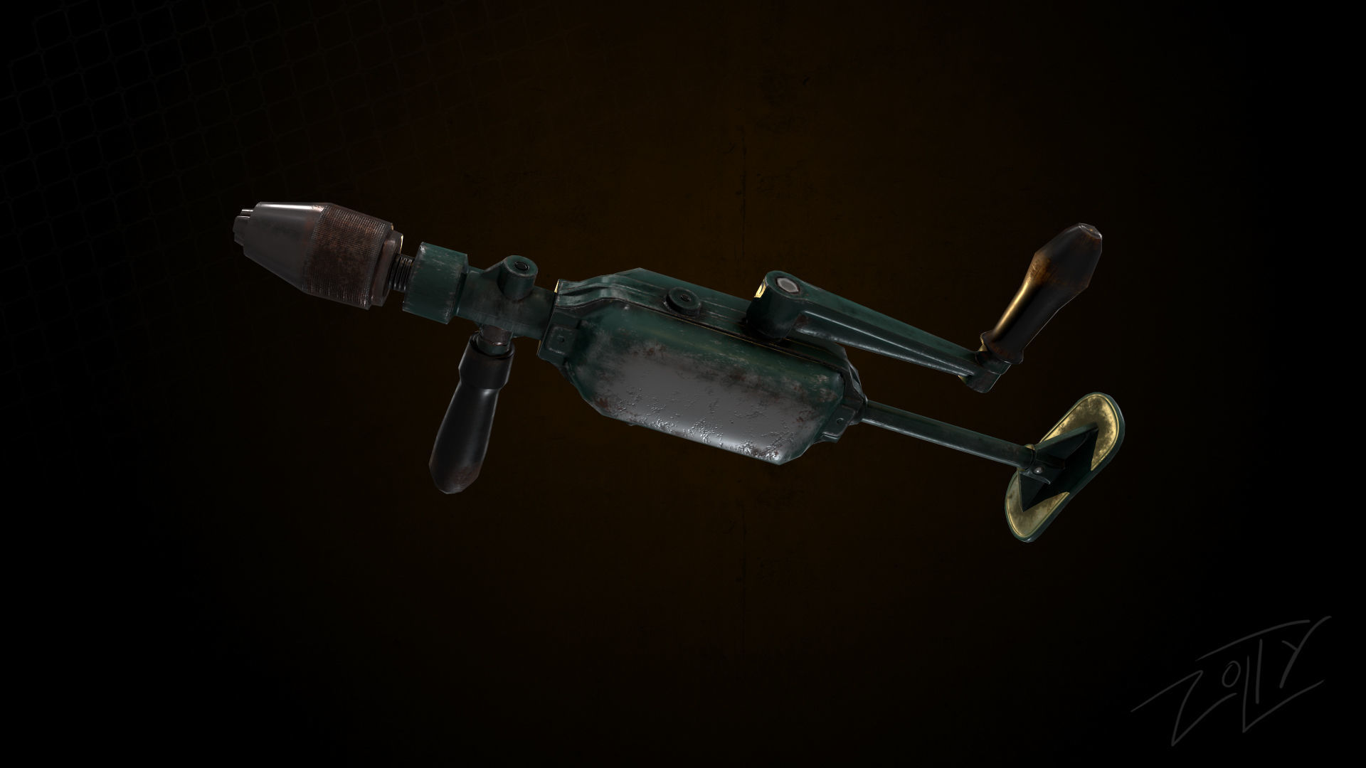 Drill game ready and pbr texture Low-poly 3D model_11