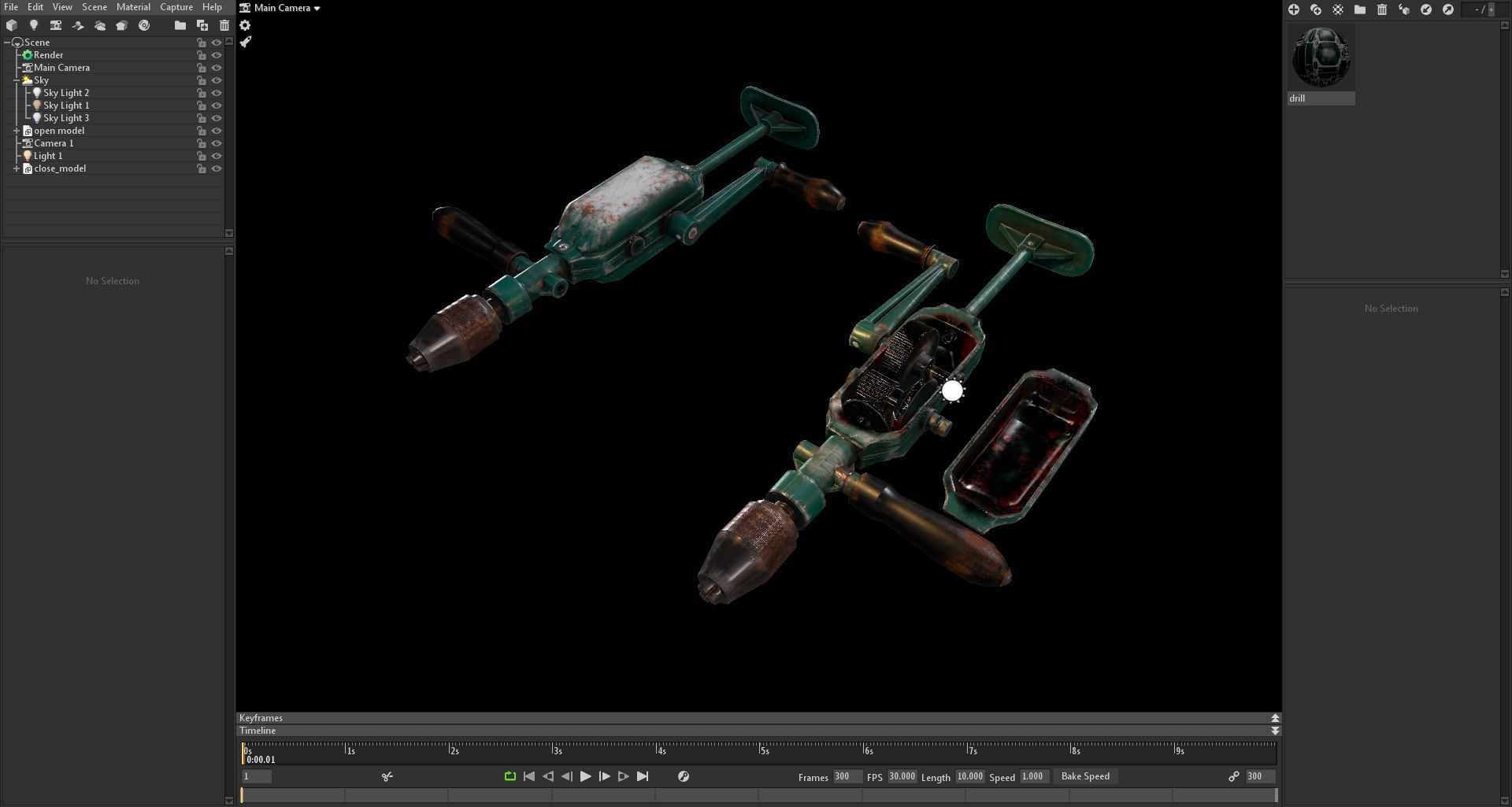 Drill game ready and pbr texture Low-poly 3D model_18