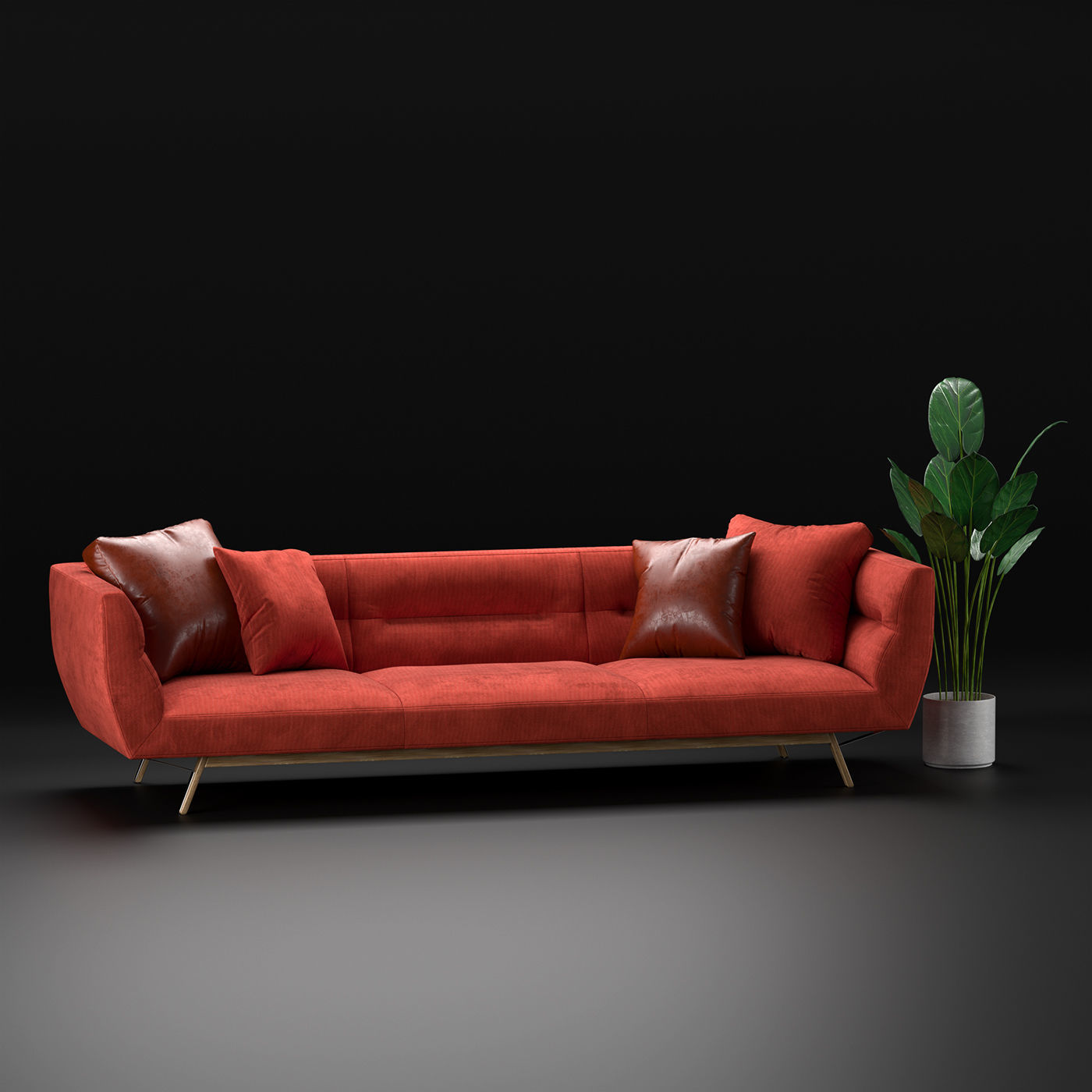 Natuzzi Positano 3 seater sofa 3D model_1