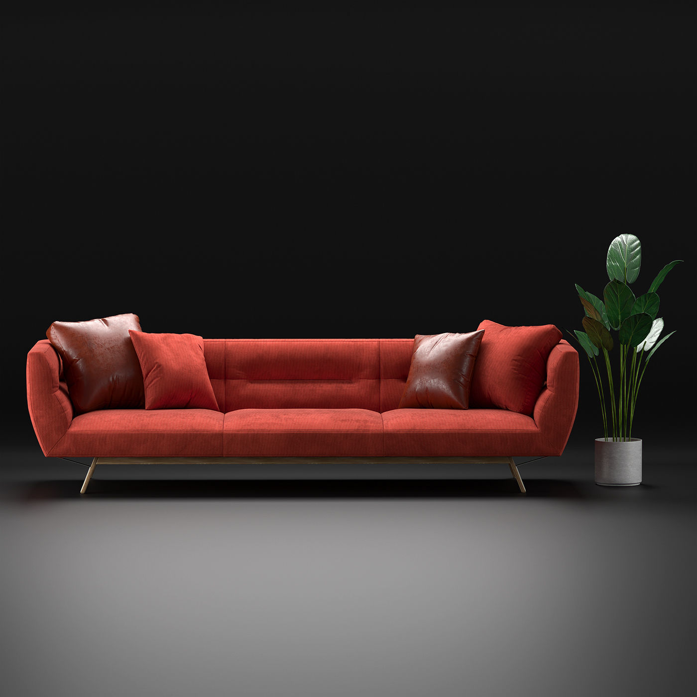 Natuzzi Positano 3 seater sofa 3D model_3