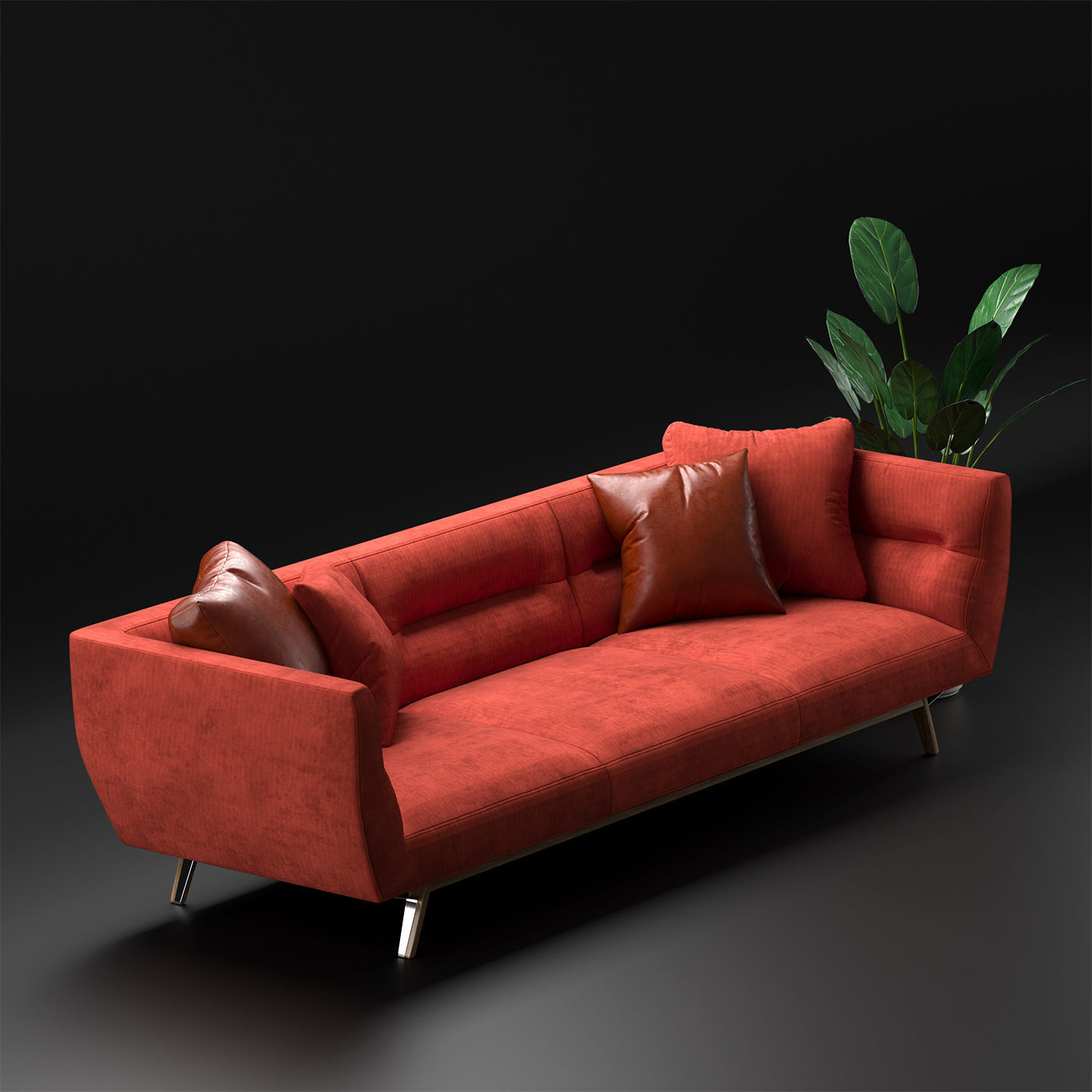 Natuzzi Positano 3 seater sofa 3D model_2