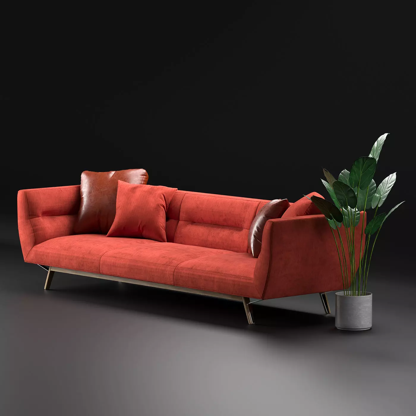 Natuzzi Positano 3 seater sofa 3D model_0