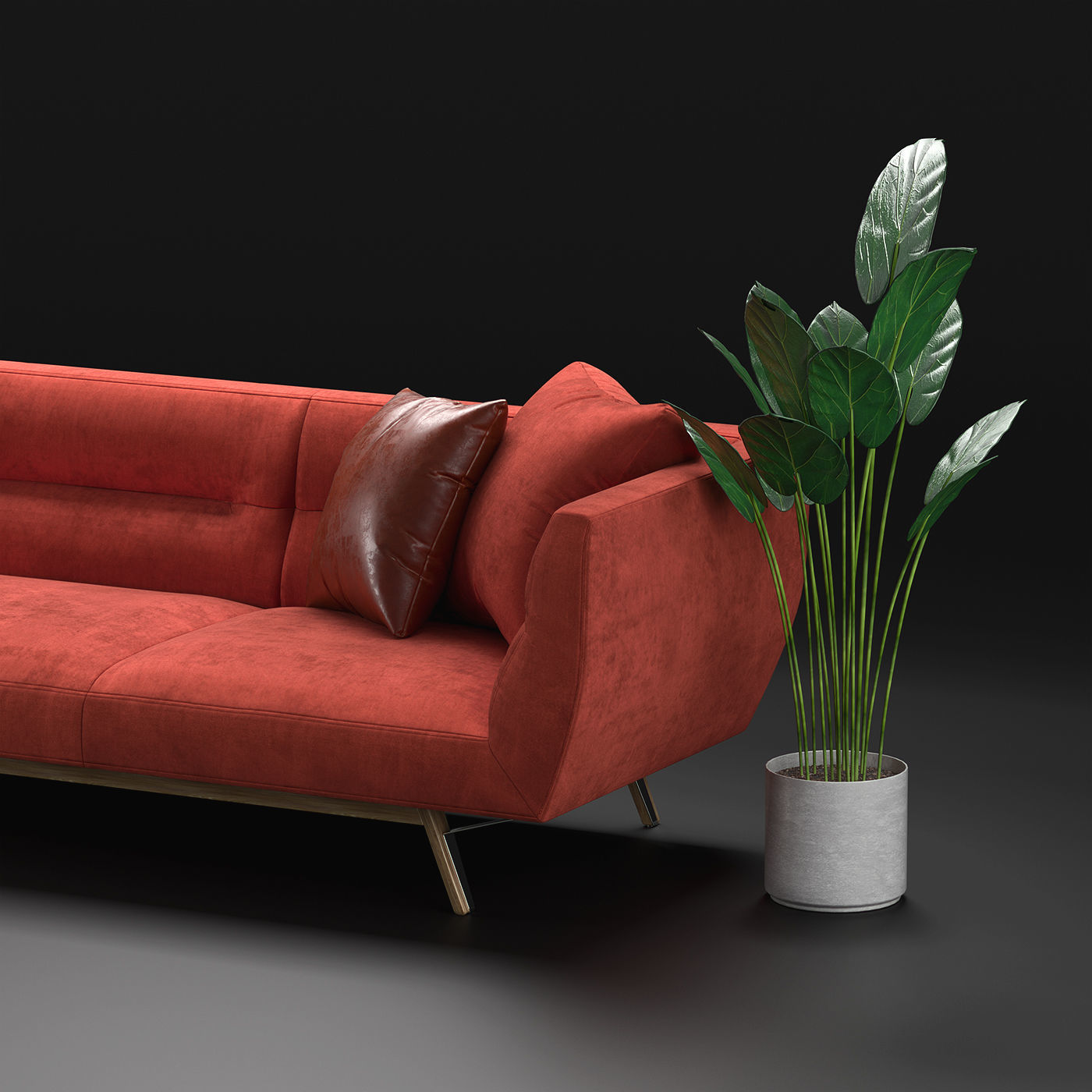 Natuzzi Positano 3 seater sofa 3D model_5