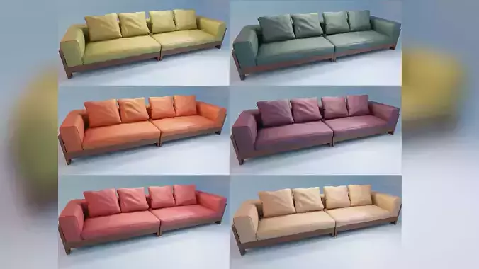  Furniture Studio couch 3D model   Low-poly 3D model