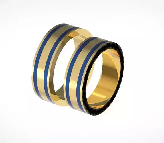 Wedding Rings with Enamel 