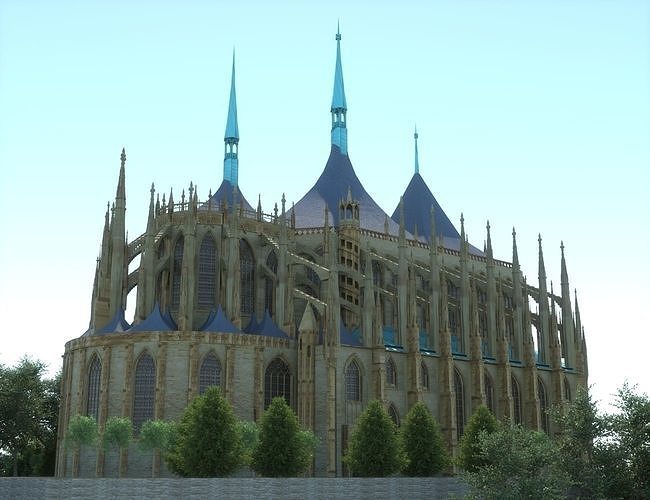 Saint Barbara - gothic cathedral -Kutna Hora- Czech republic 3D model