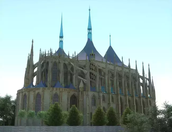 Saint Barbara - gothic cathedral -Kutna Hora- Czech republic 3D model