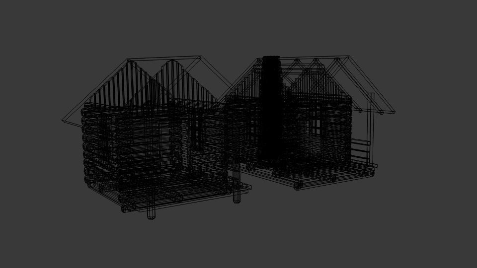 Logcabin log cabin with chimney 3D model_7