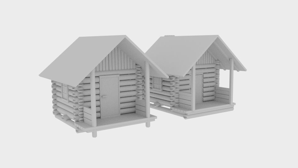 Logcabin log cabin with chimney 3D model_6