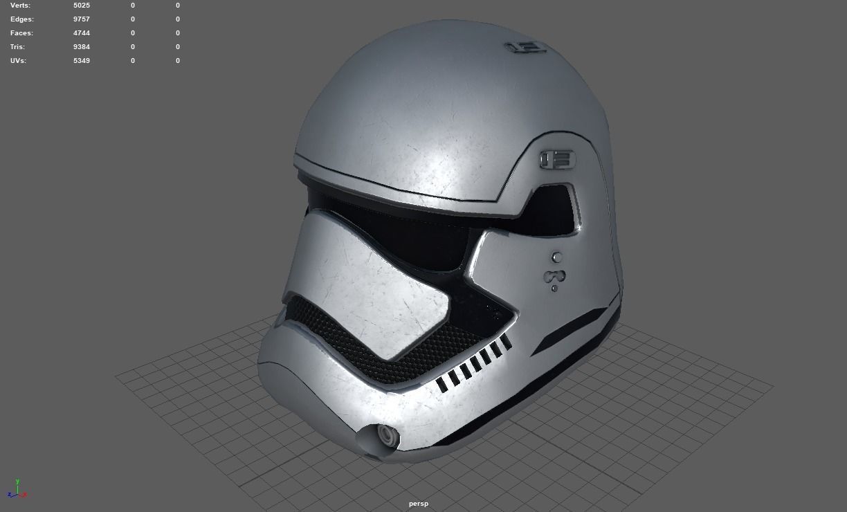 Star Wars Stormtrooper Helmet Low-poly 3D model_3