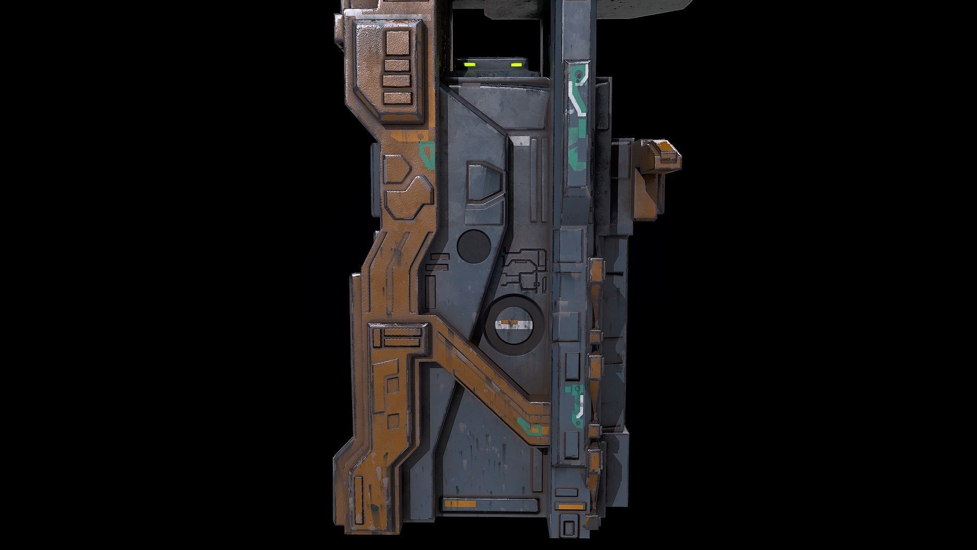 3D model Low poly sci fi building block environment asset VR / AR / low ...
