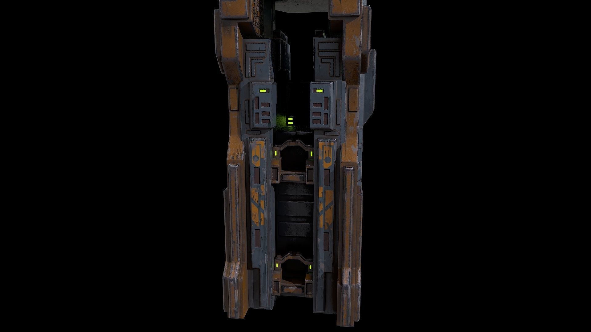3D model Low poly sci fi building block environment asset VR / AR / low ...