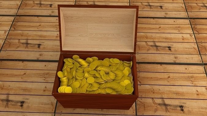 Chest box filled with seeds 3D model