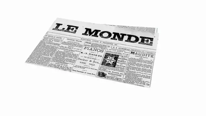 Newspaper Fold  Low-poly 3D model