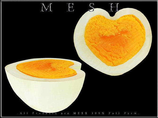  Half of Heart Egg Low-poly 3D model