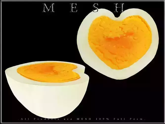  Half of Heart Egg Low-poly 3D model