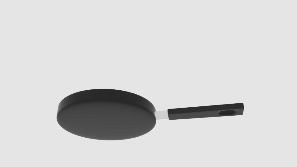 Frying Pan  Low-poly 3D model_1