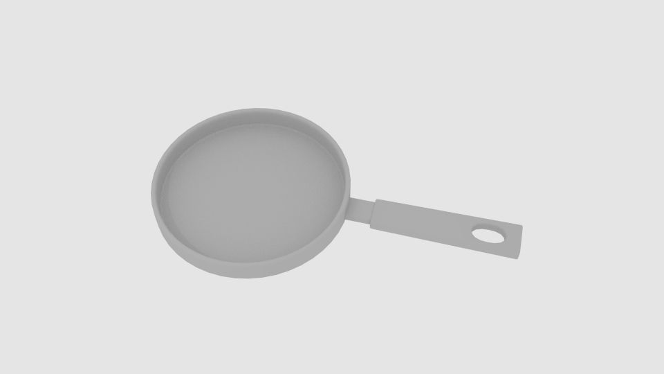 Frying Pan  Low-poly 3D model_4
