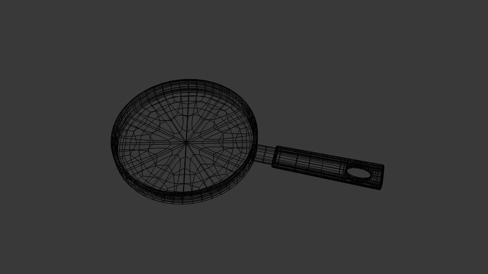 Frying Pan  Low-poly 3D model_5