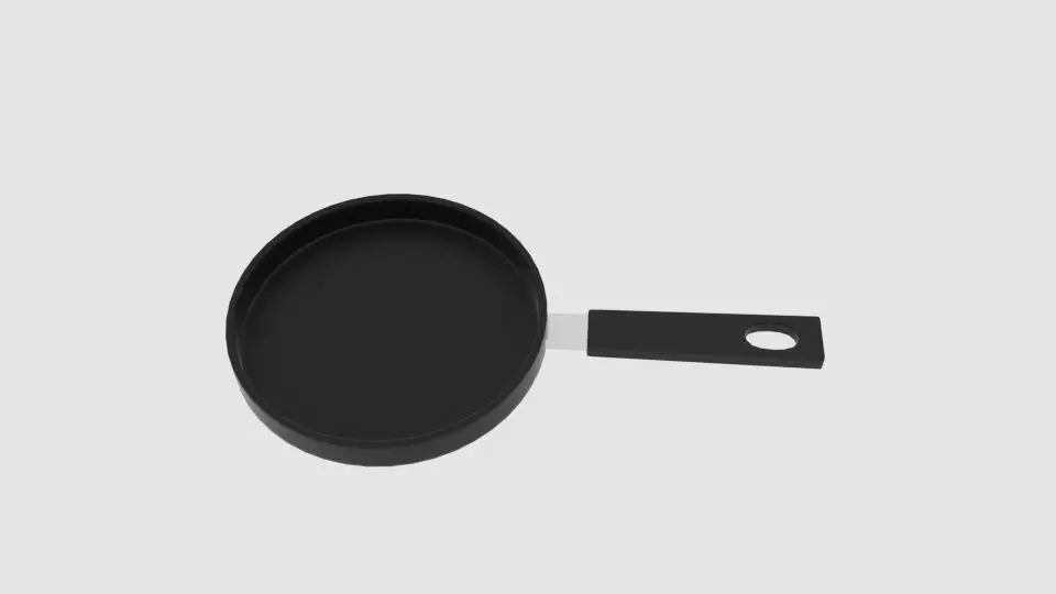 Frying Pan  Low-poly 3D model_0