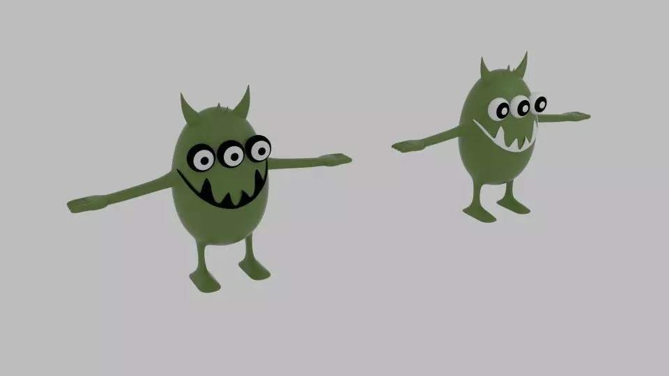 Germonster two monsters Low-poly 3D model