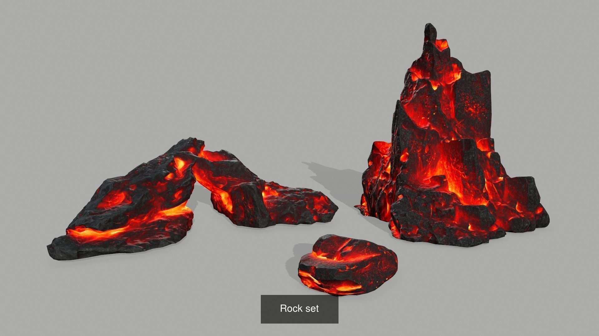 Lava Rock Set 3D Model Collection_2