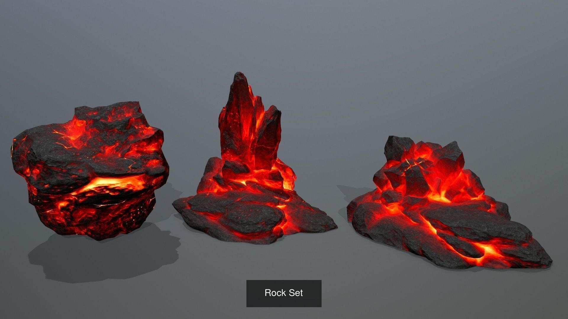 Lava Rock Set 3D Model Collection_3