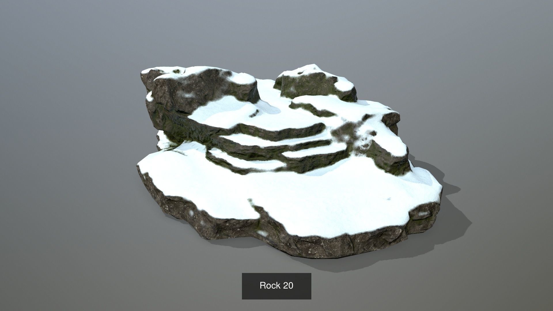 Snowy Rock Set 3D Model Collection_4