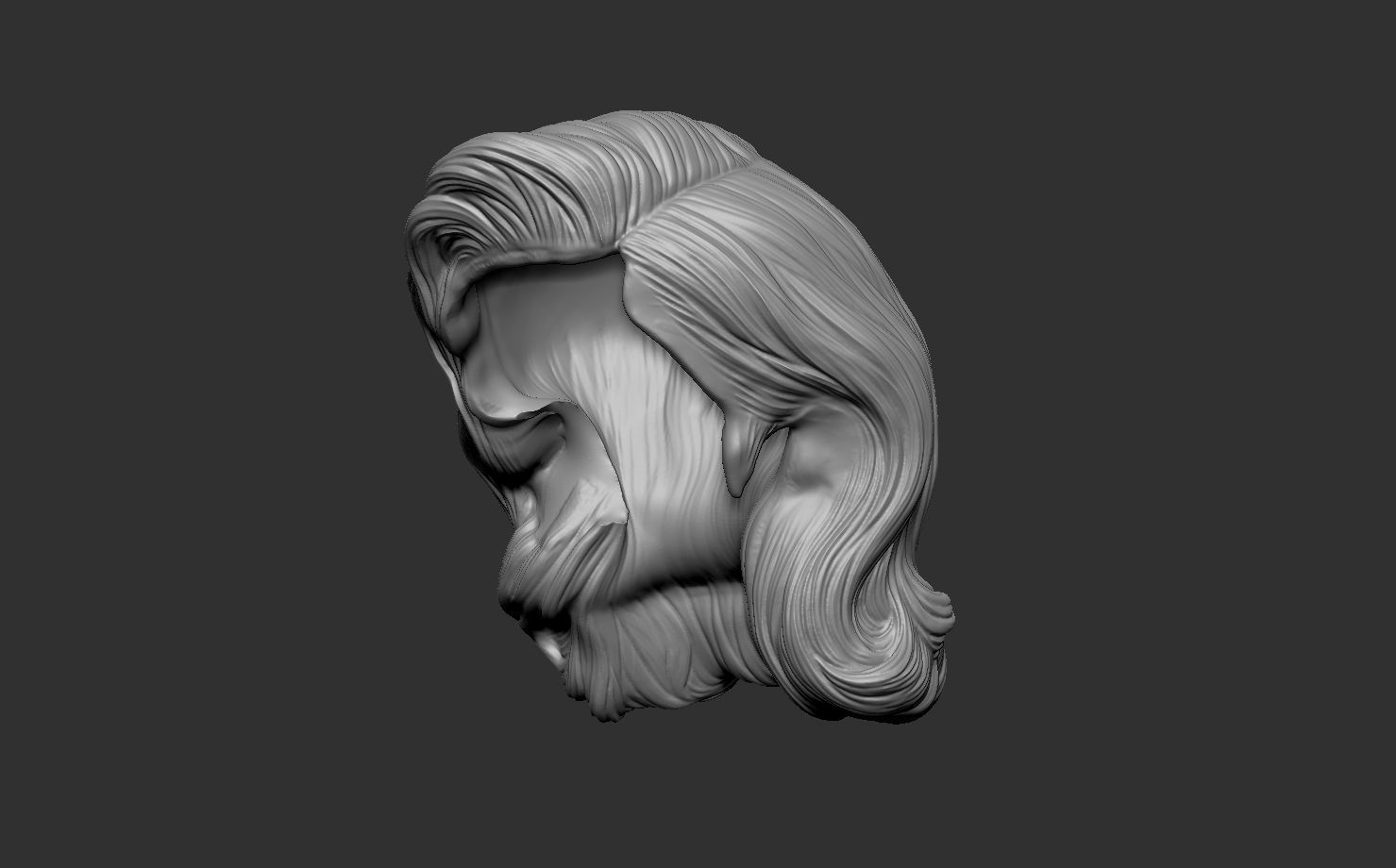 12inch size Hottoys figure style printable hair for 3d print 001 3D print model_10