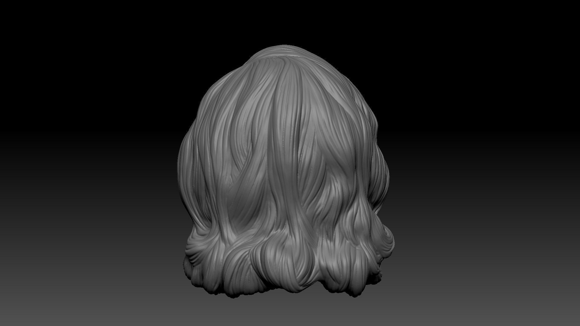 12inch size Hottoys figure style printable hair for 3d print 001 3D print model_3