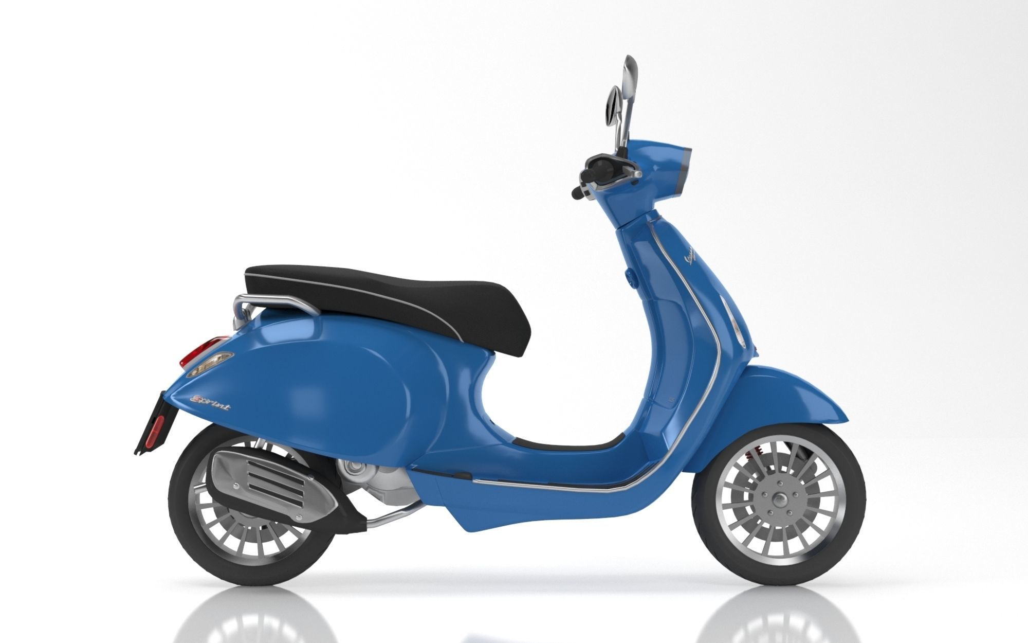 Vespa Sprint Blue 3D model_1