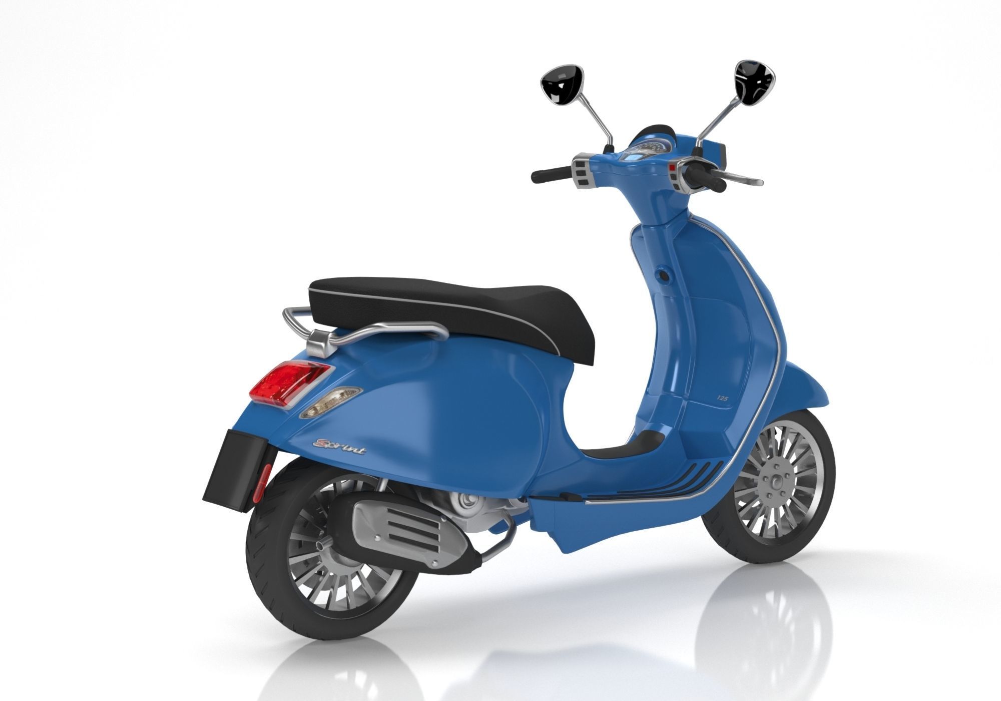 Vespa Sprint Blue 3D model_3