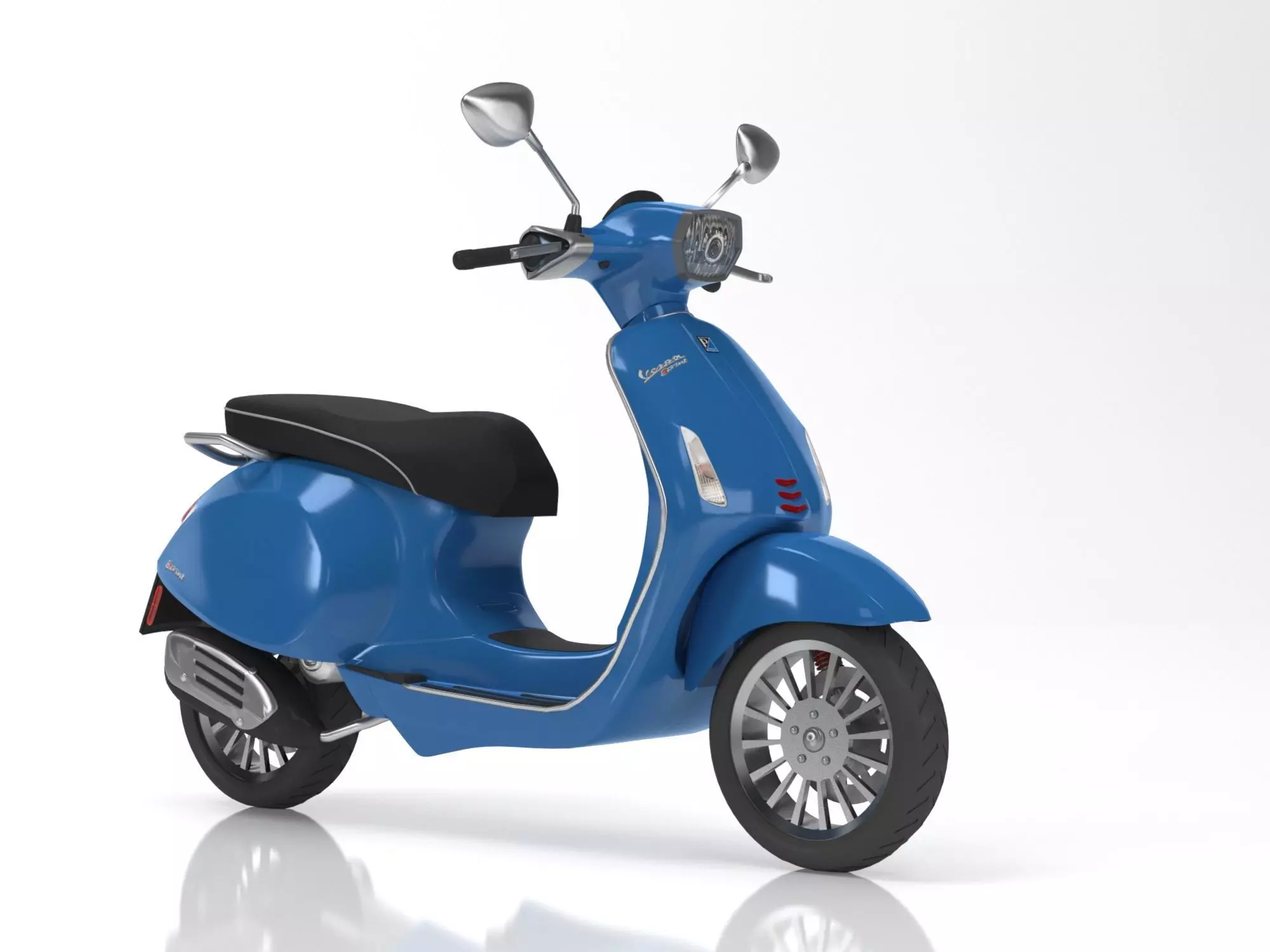 Vespa Sprint Blue 3D model_0