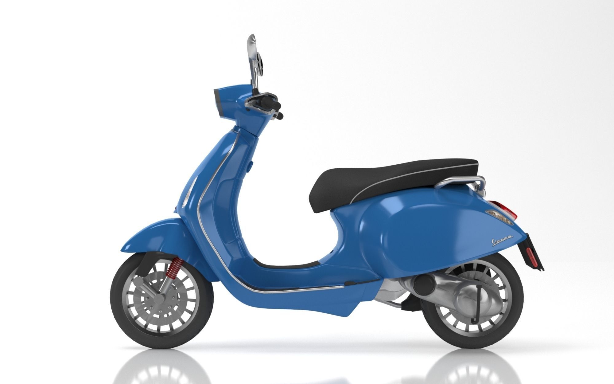Vespa Sprint Blue 3D model_4