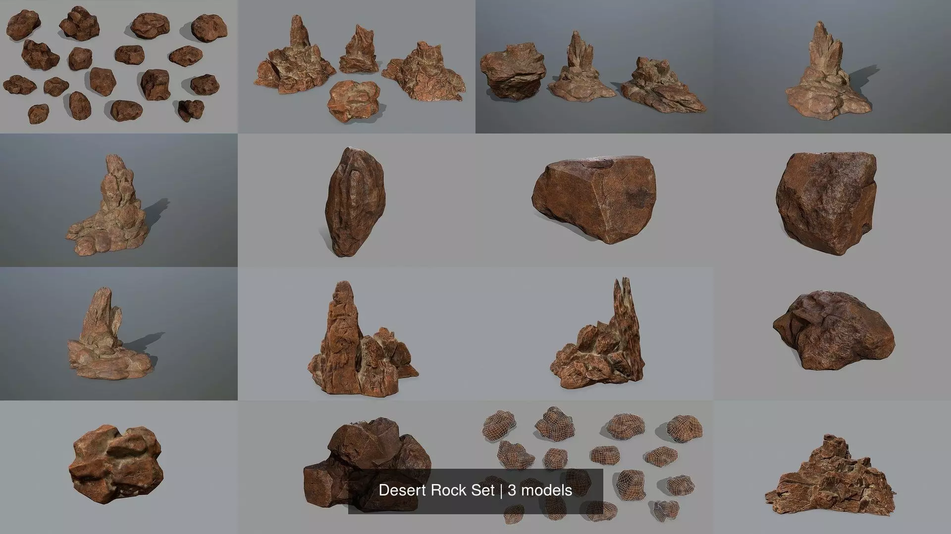 Desert Rock Set 3D Model Collection_0