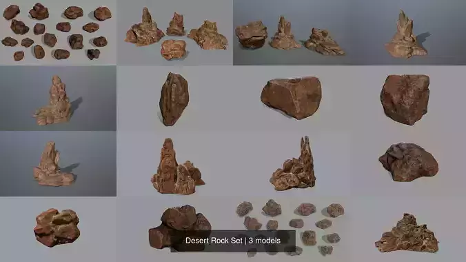 Desert Rock Set 3D Model Collection