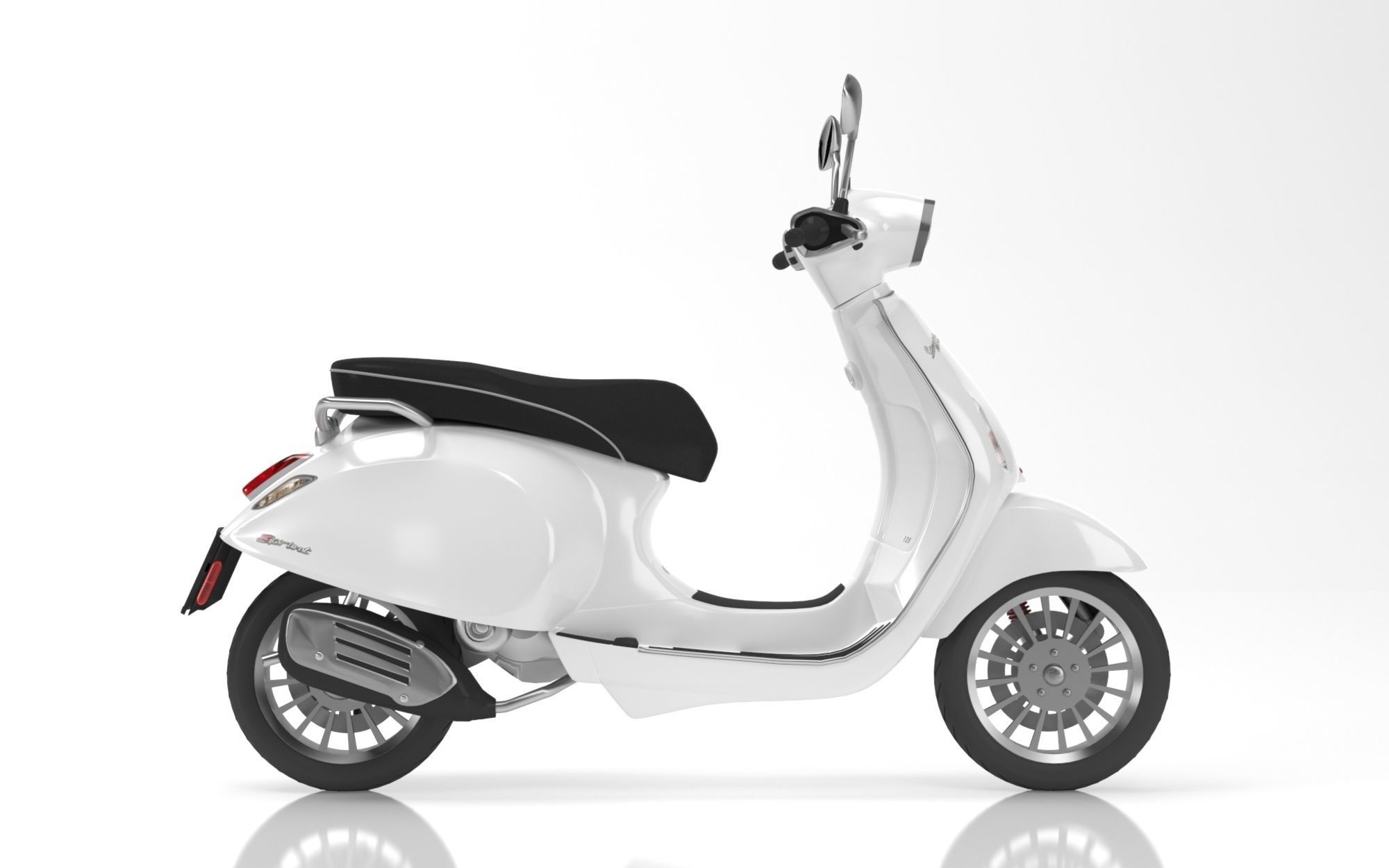 Vespa Sprint White 3D model_1