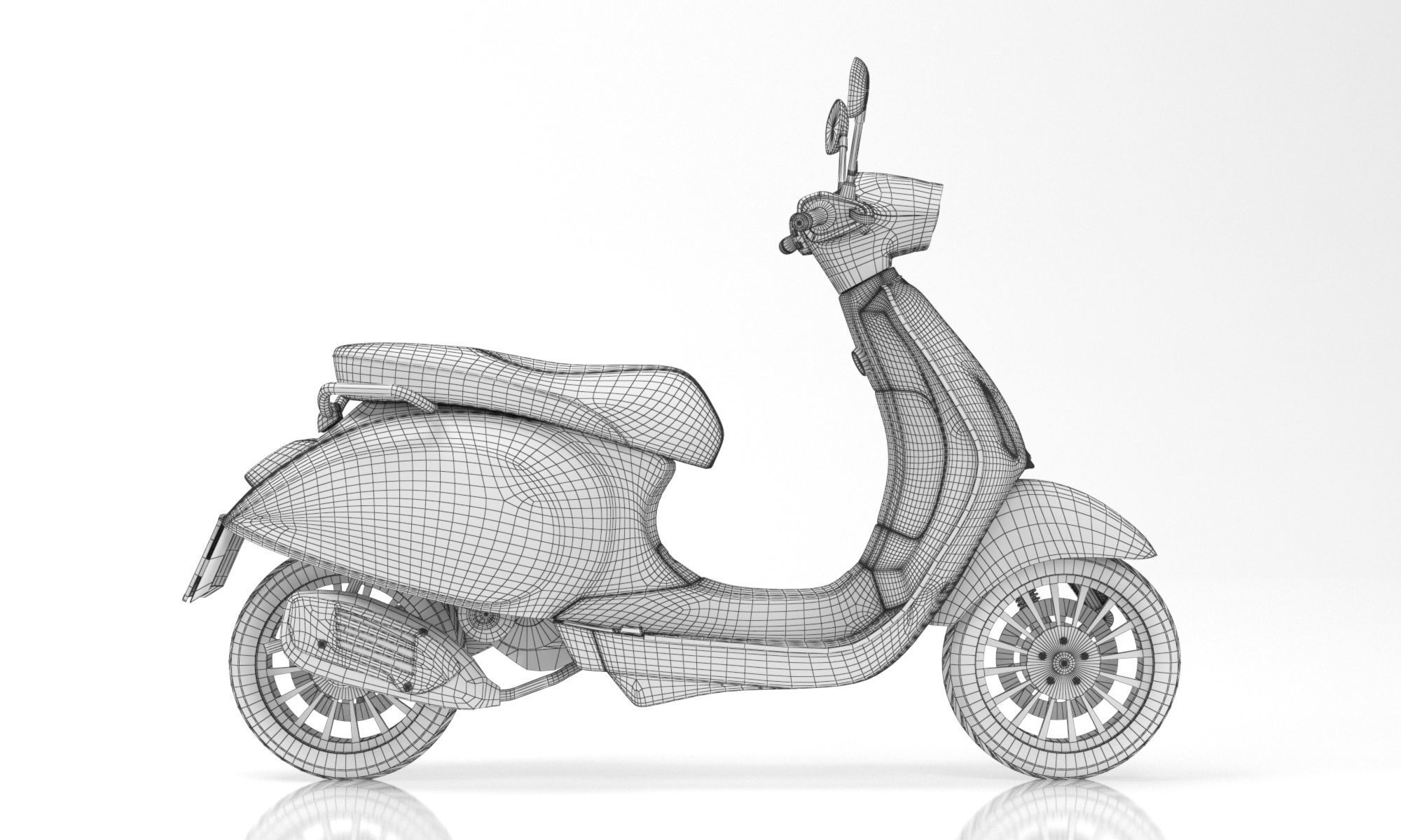 Vespa Sprint White 3D model_8