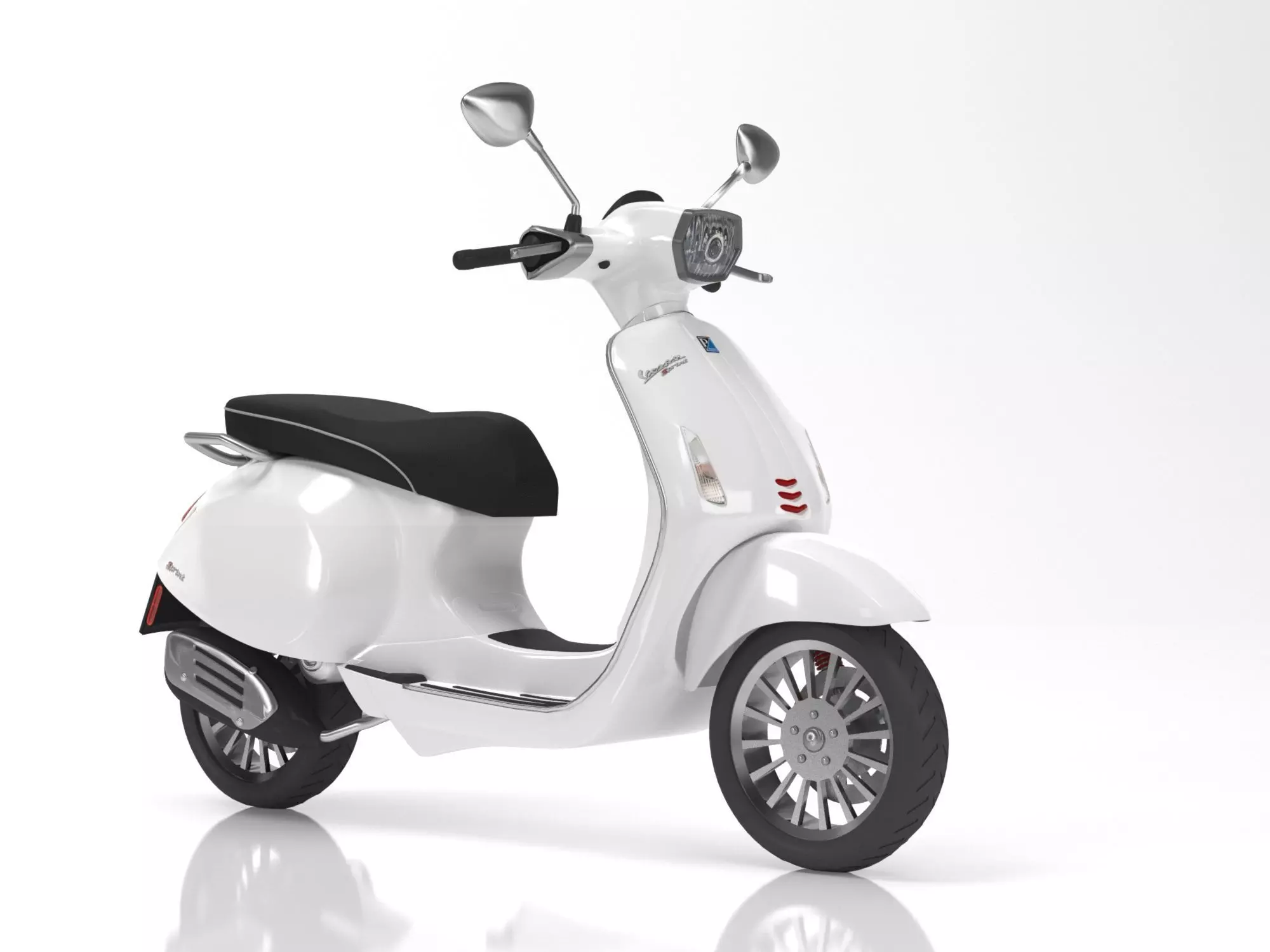 Vespa Sprint White 3D model_0